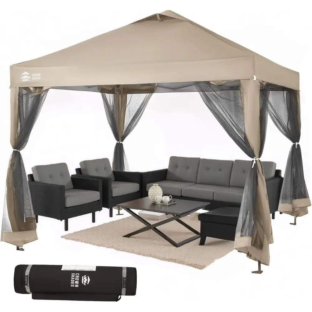 Outdoor Camping Gazebo - Палатка-беседка 10x10 с москитной сеткой, 4