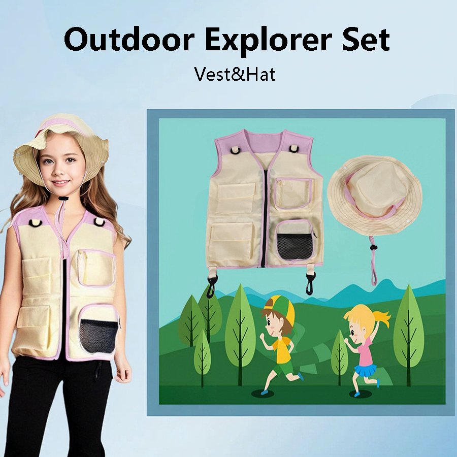 Outdoor Camping Activities For Kids - Детский костюм из жилета и шляпы