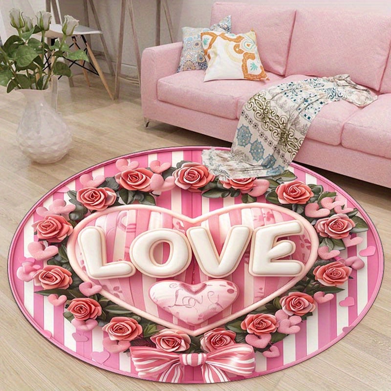 Outdoor Camping Decor Ideas - Круглый коврик с цветочным принтом для