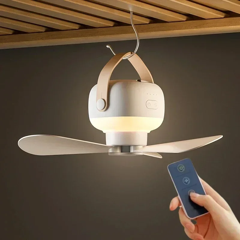 Outdoor Camping Light Ideas - Портативный беспроводной мини-вентилятор с подсветкой, USB,