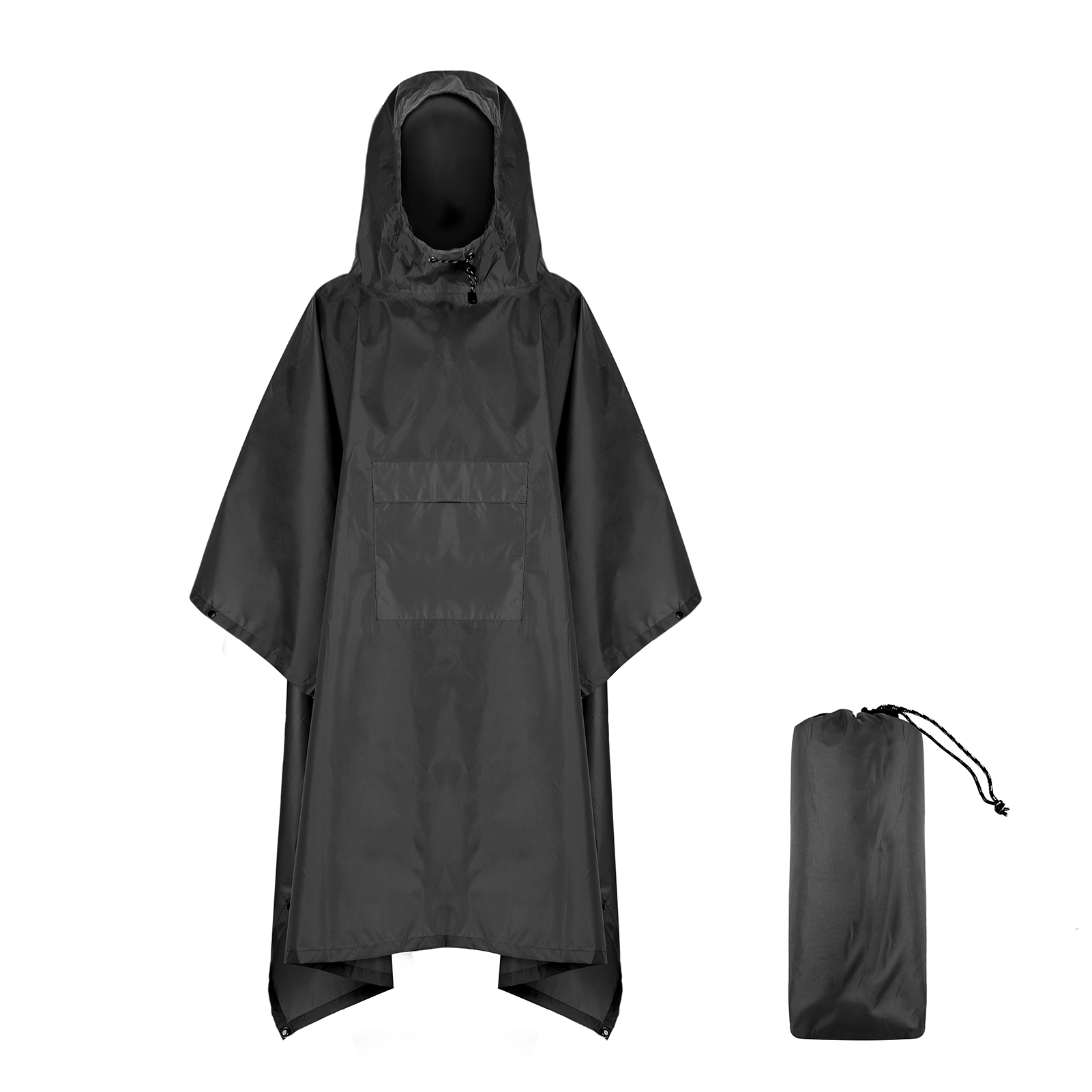 Camping Rain Poncho - Дождевик-пончо с капюшоном и карманом, легкая