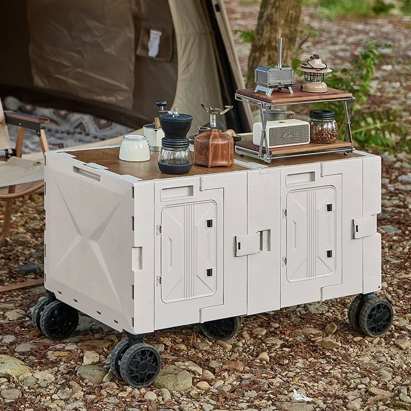Outdoor Camping Table Foldable - Многофункциональный складной передвижной стол-тележка для кемпинга