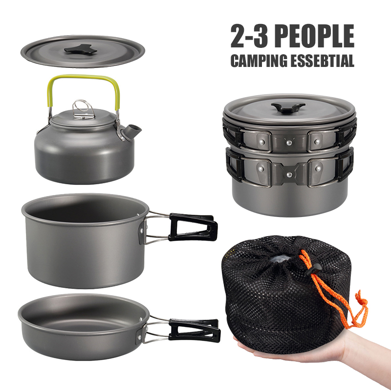 WESTTUNE набор посуды для кемп – обзор и цена Outdoor Camping Cooking Equipment