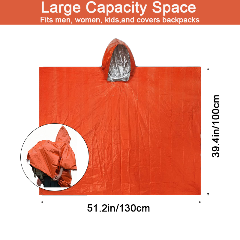 SSUNTAK Аварийное пончо-дождев – обзор и цена Camping Rain Poncho