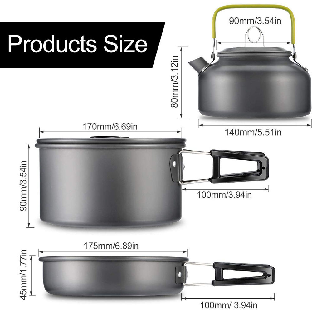 Набор походной посуды из алюми – обзор и цена Outdoor Camping Cooking Equipment