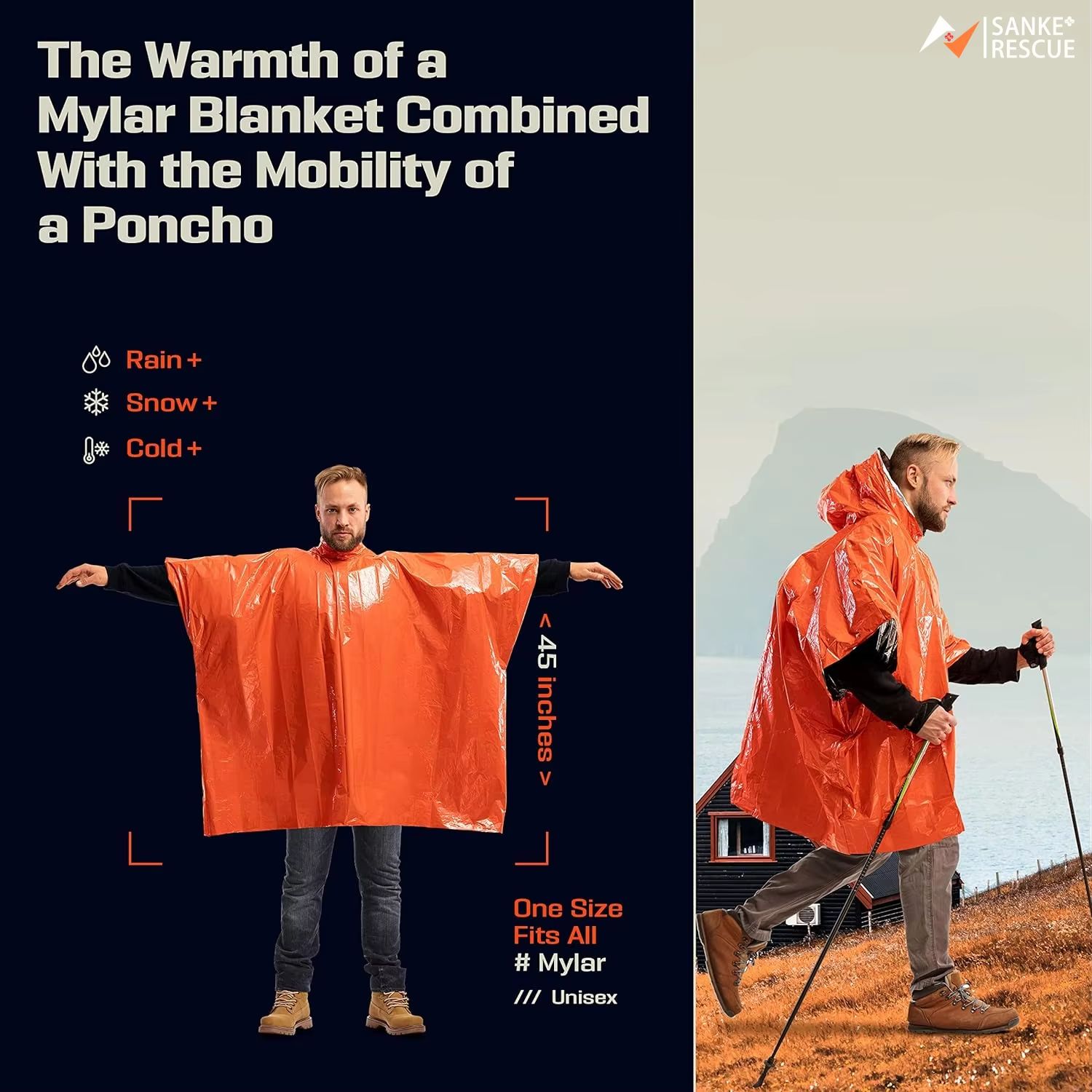 Аварийный дождевой плащ-пончо, – обзор и цена Camping Rain Poncho